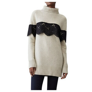 $598 MARISSA WEBB Weston turtleneck sweater alpaca & lace S